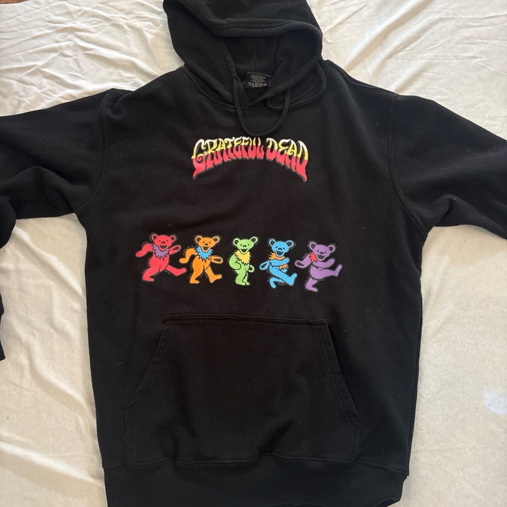 Grateful Dead Black Hoodie with Colorful Dancing Bears